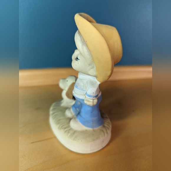 Vintage UCTCI Japan Poppet Hat Boy Figurine with Puppy Dog - Picture 5 of 8